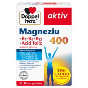 Magneziu 400 + B1 + B6 + B12 + Acid folic