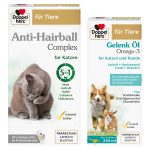 Pachet Promo: Complex Anti-Hairball 5-in-1 pentru pisici + Omega-3 Ulei pentru Articulații pentru pisici și câini