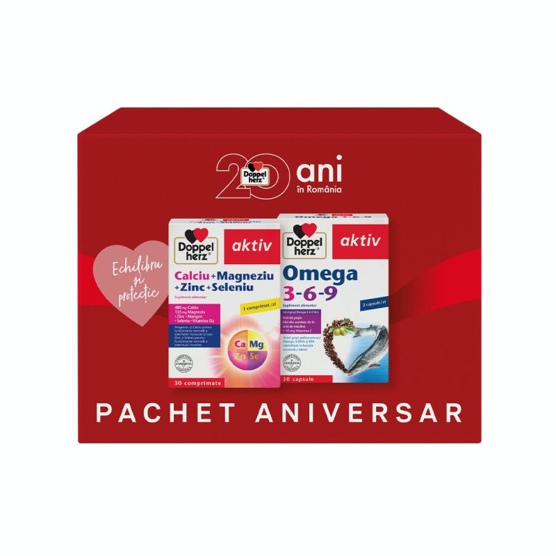 Pachet Aniversar: Calciu Magneziu Zinc Seleniu  + Omega 3-6-9