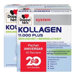 Pachet PROMO: Kollagen 11.000 PLUS 30 de flacoane + CADOU Kollagen 11.000 PLUS de 10 flacoane